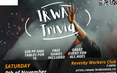 IRWA Trivia Night 9th November